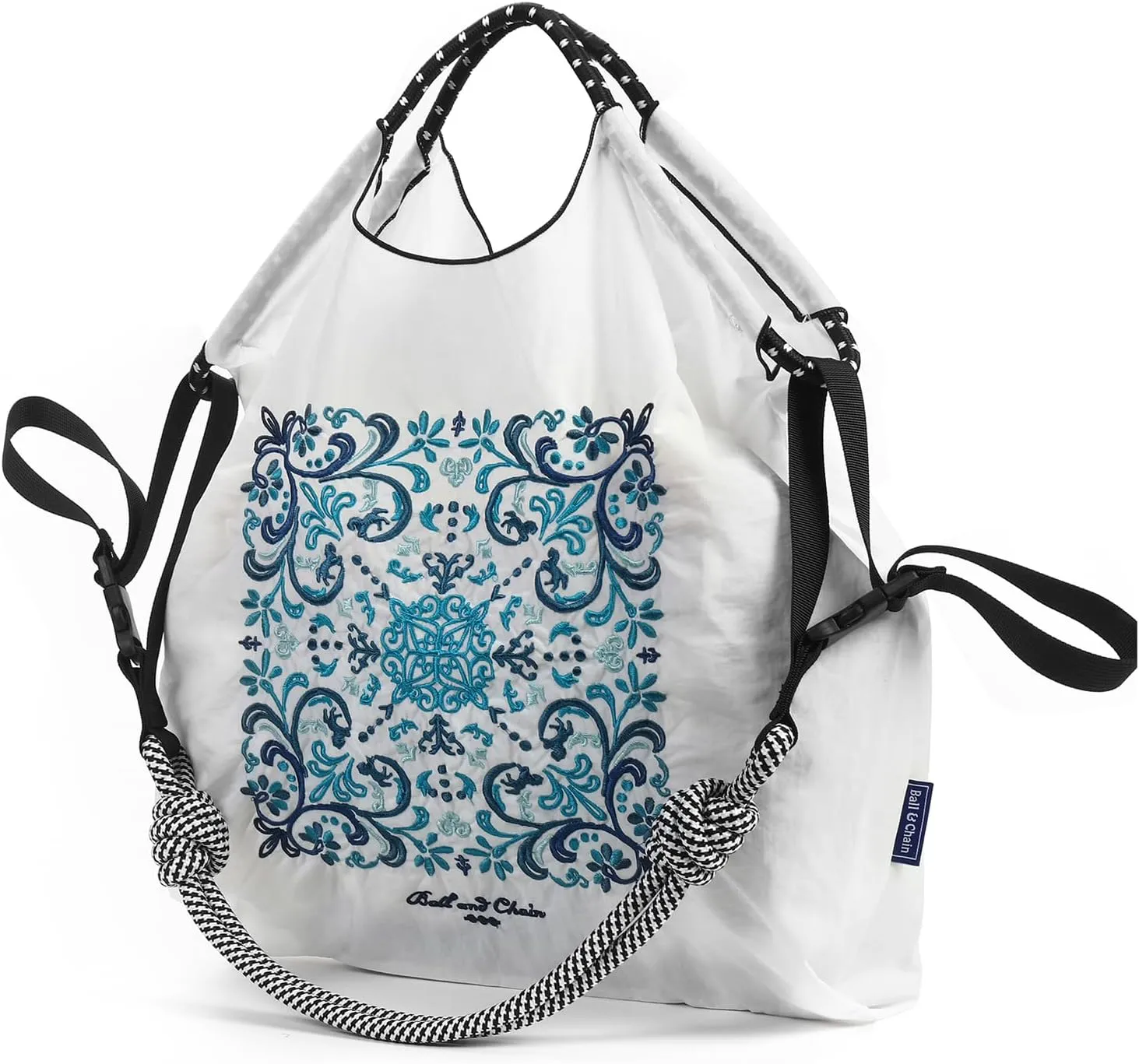 Ball&Chain Embroidery Tote Bag Women Work Bags Crossbody Bag Purse for Women Travel Bags Handbags Everyday Bag