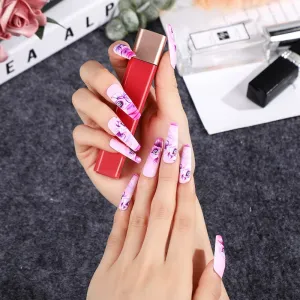 Ballet Manicure 3D 3D Rose Scrub European and American Nail Wearing Sheet Artificial Nail Enhancement(OPP bags and strips)