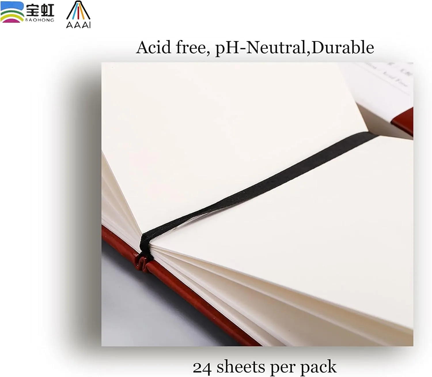 BAOHONG Watercolor Journal, PU Leather Cover, 24 Sheets Sized 6.2" x 9.4", Hot Press Academy Grade BAOHONG Watercolor Paper, 100% Cotton 140 lb (300 GSM), Travel Sketch Book
