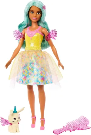 Barbie A Touch of Magic Fashion Doll, Teresa with Fantasy Outfit & Colorful Hair with Comb & Pet Accessories