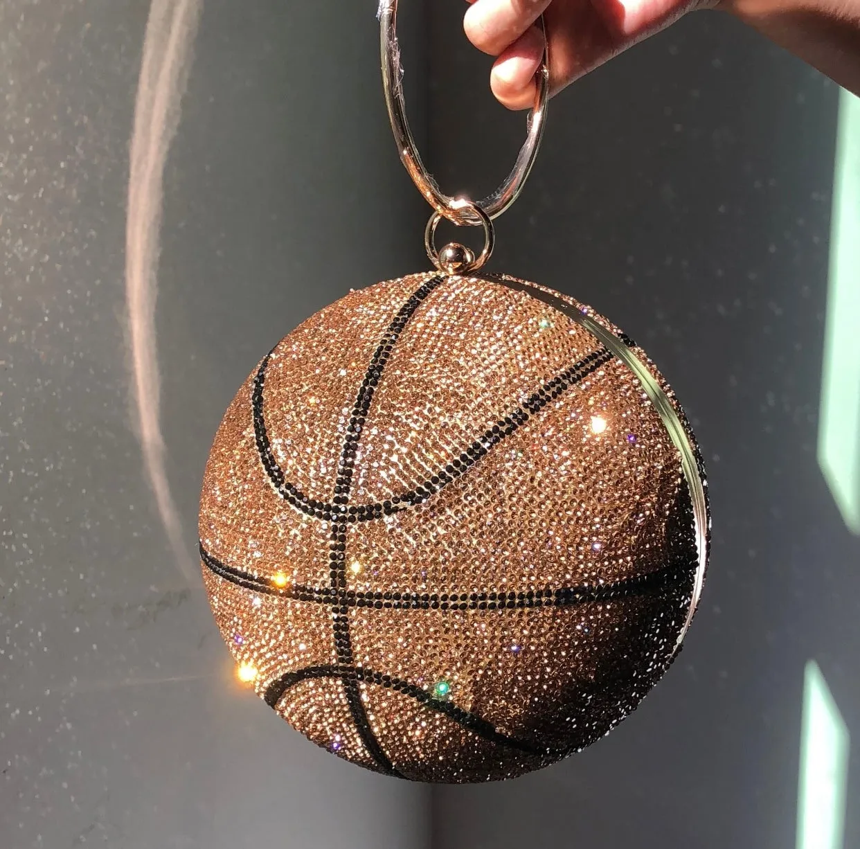 Basketball rhinestone purse