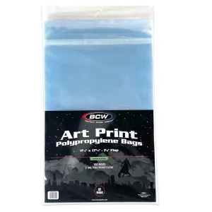 BCW 11x17 Resealable Art Print Bags - Clear, Acid-Free, Archival Safe Sleeves