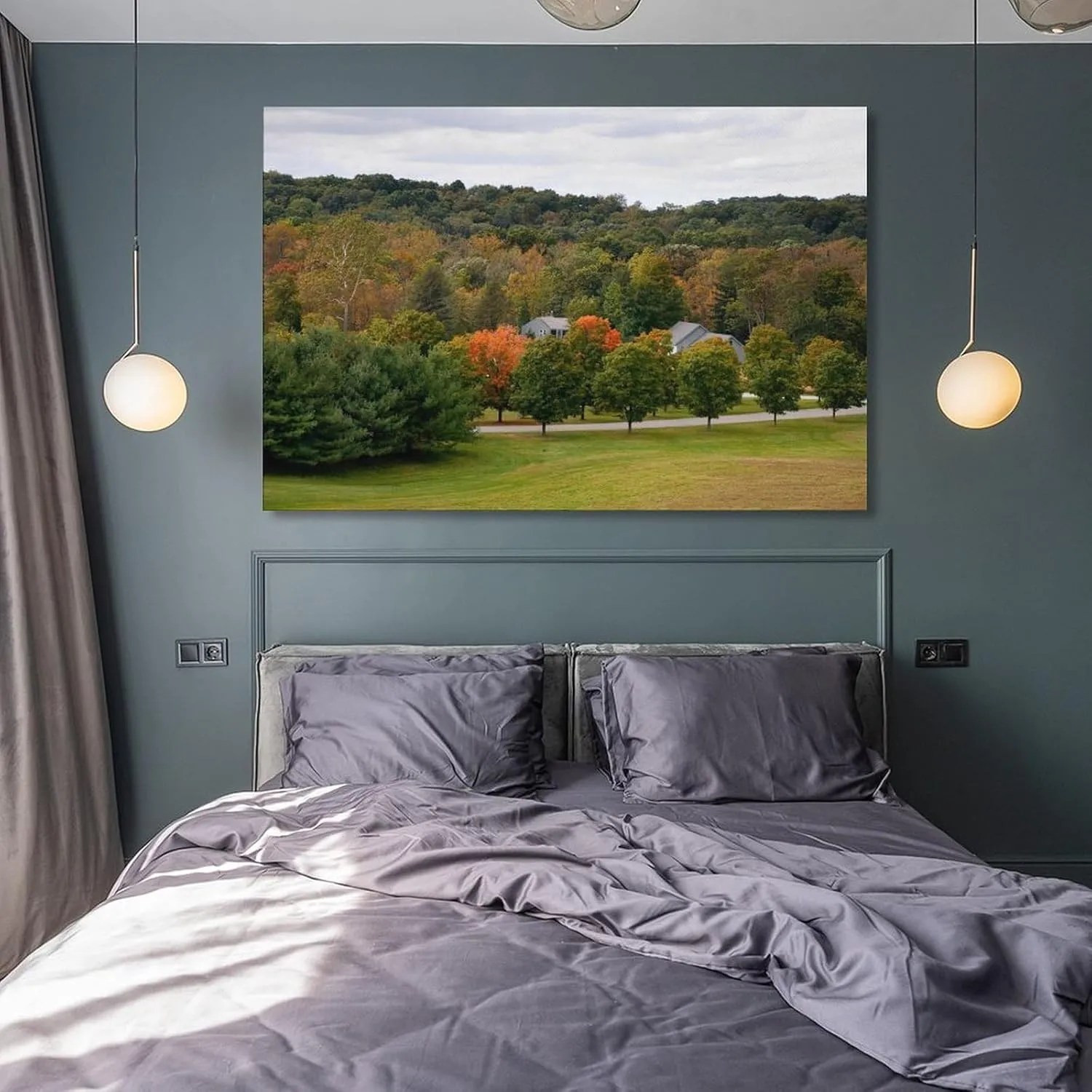 Beautiful Golden Autumn at Storm King Park, Catskill Mountains & Hudson Valley New York Canvas Print Canvas Wall Art Print Poster For Home School Office Decor Frame-style 16x24inch(40x60cm)