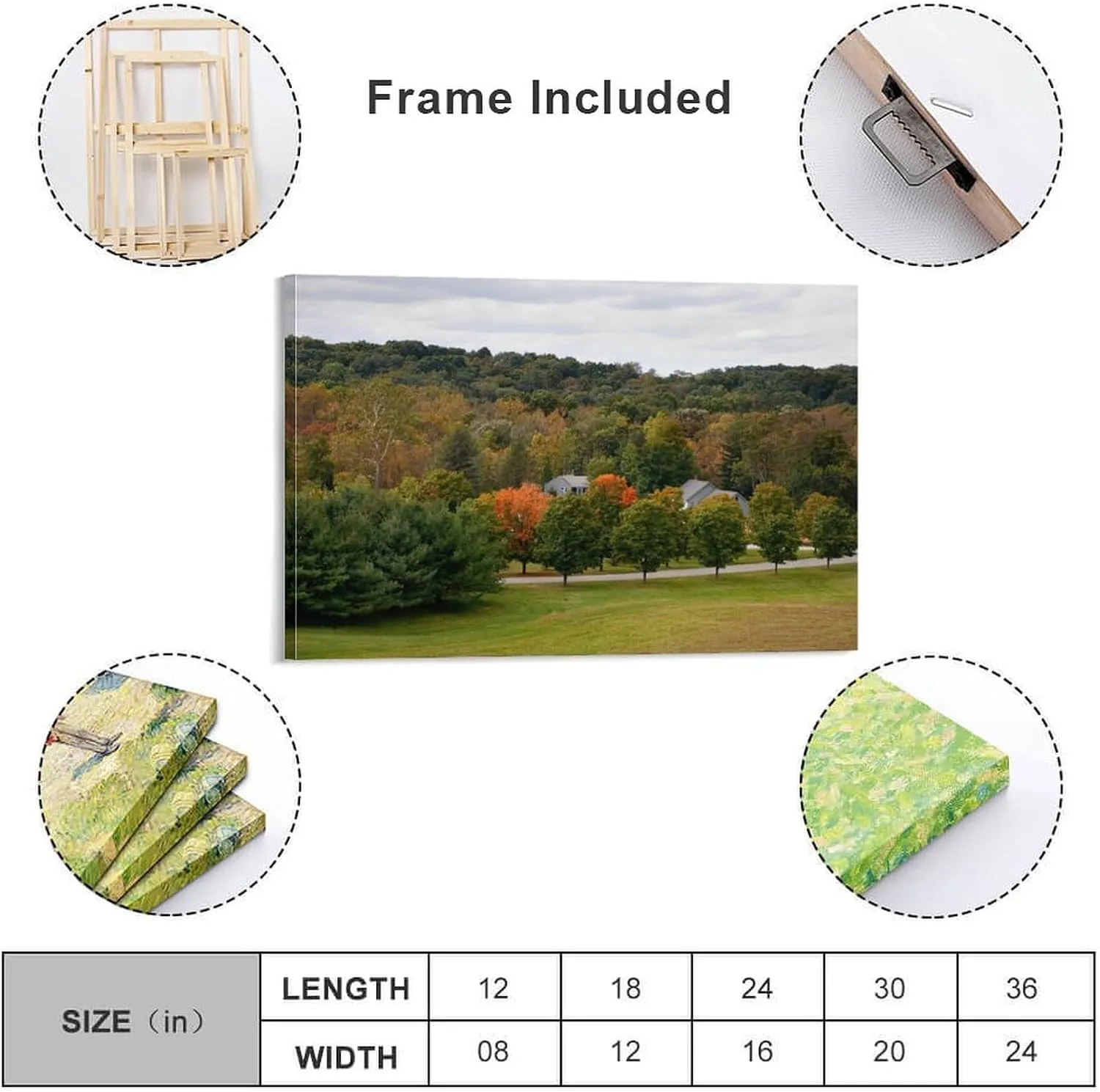 Beautiful Golden Autumn at Storm King Park, Catskill Mountains & Hudson Valley New York Canvas Print Canvas Wall Art Print Poster For Home School Office Decor Frame-style 16x24inch(40x60cm)