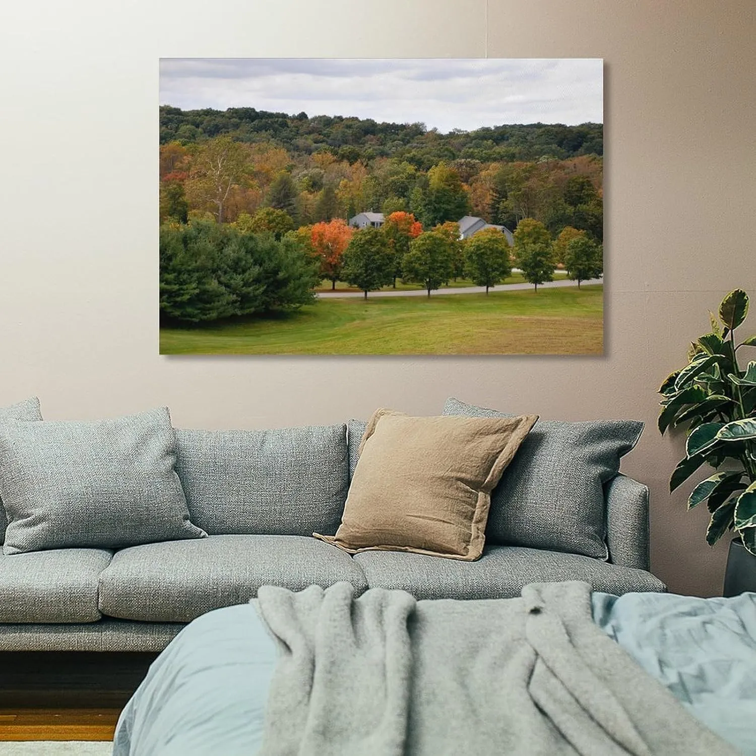 Beautiful Golden Autumn at Storm King Park, Catskill Mountains & Hudson Valley New York Canvas Print Canvas Wall Art Print Poster For Home School Office Decor Frame-style 16x24inch(40x60cm)