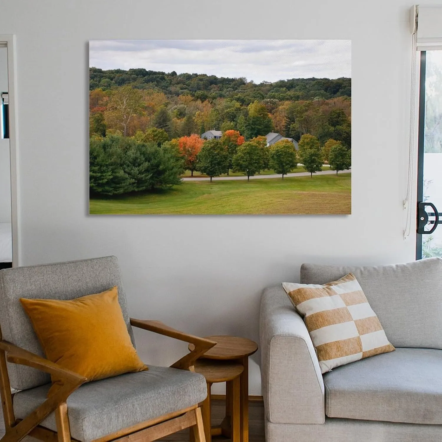 Beautiful Golden Autumn at Storm King Park, Catskill Mountains & Hudson Valley New York Canvas Print Canvas Wall Art Print Poster For Home School Office Decor Frame-style 16x24inch(40x60cm)