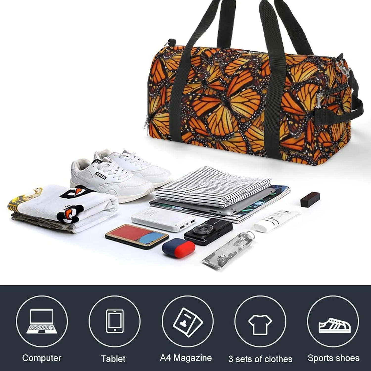 Beautiful Monarch Butterfly A Fitness Bag with Large Storage Space Is Suitable for Portable Outdoor Use