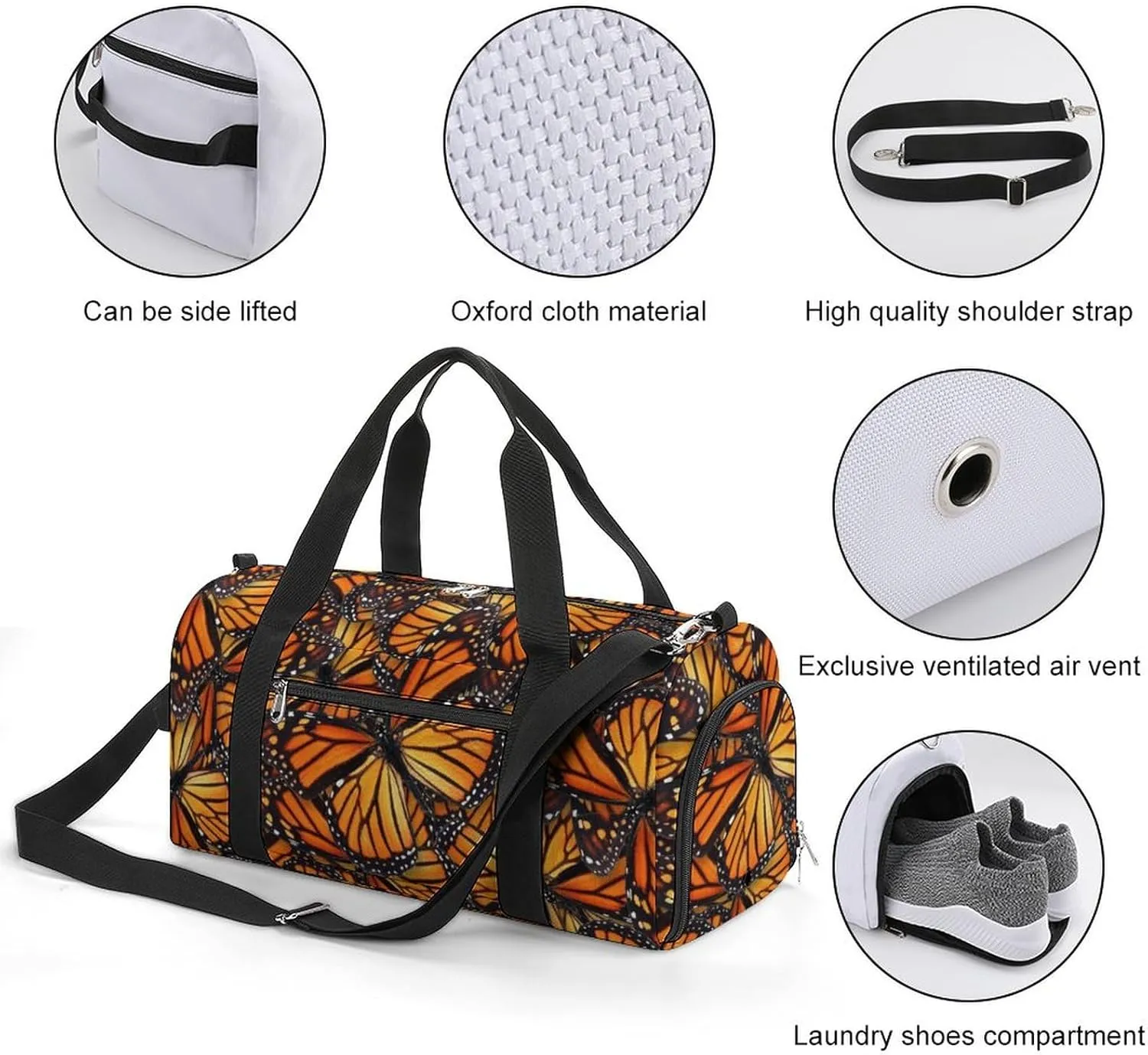Beautiful Monarch Butterfly A Fitness Bag with Large Storage Space Is Suitable for Portable Outdoor Use