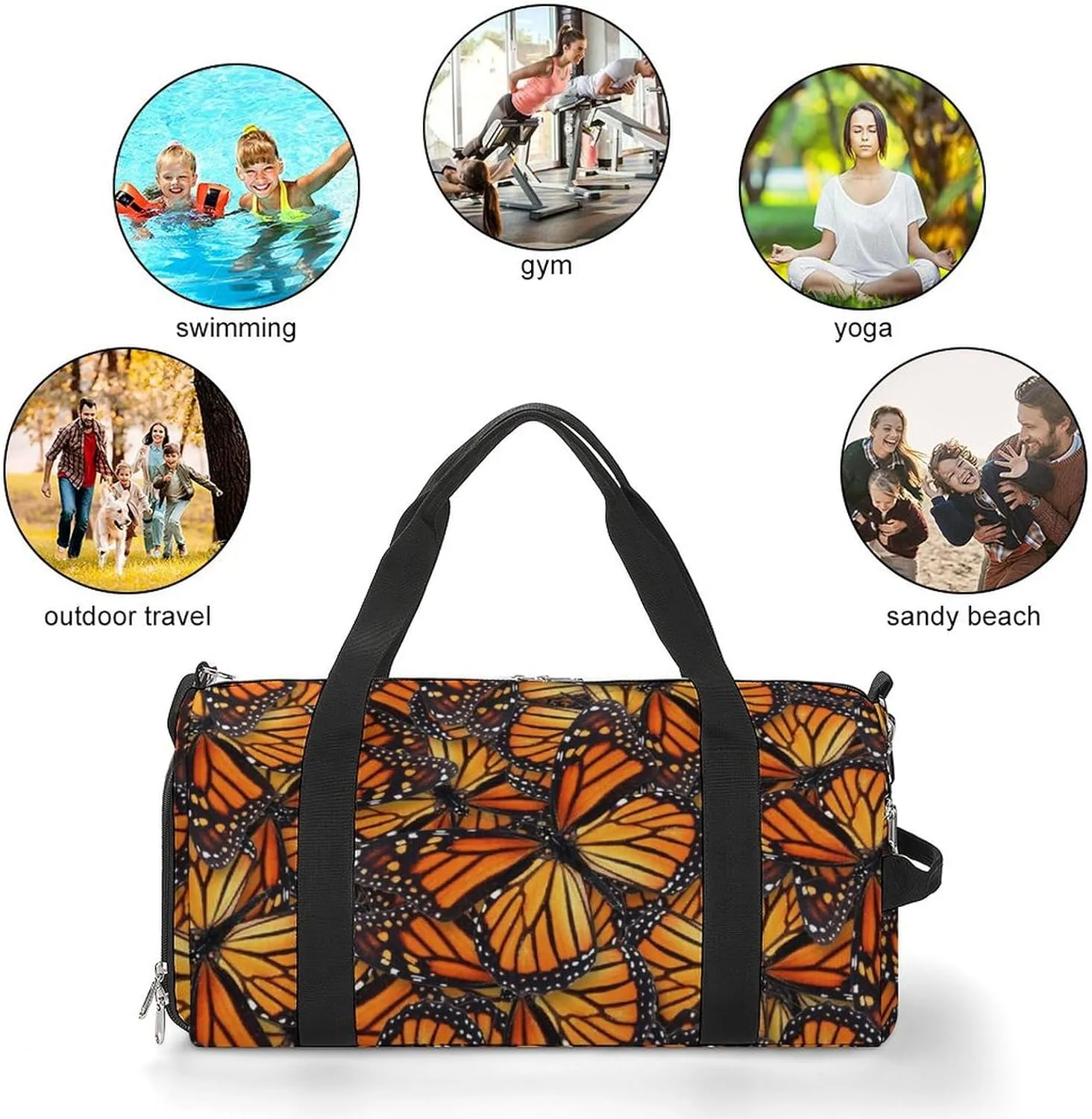 Beautiful Monarch Butterfly A Fitness Bag with Large Storage Space Is Suitable for Portable Outdoor Use