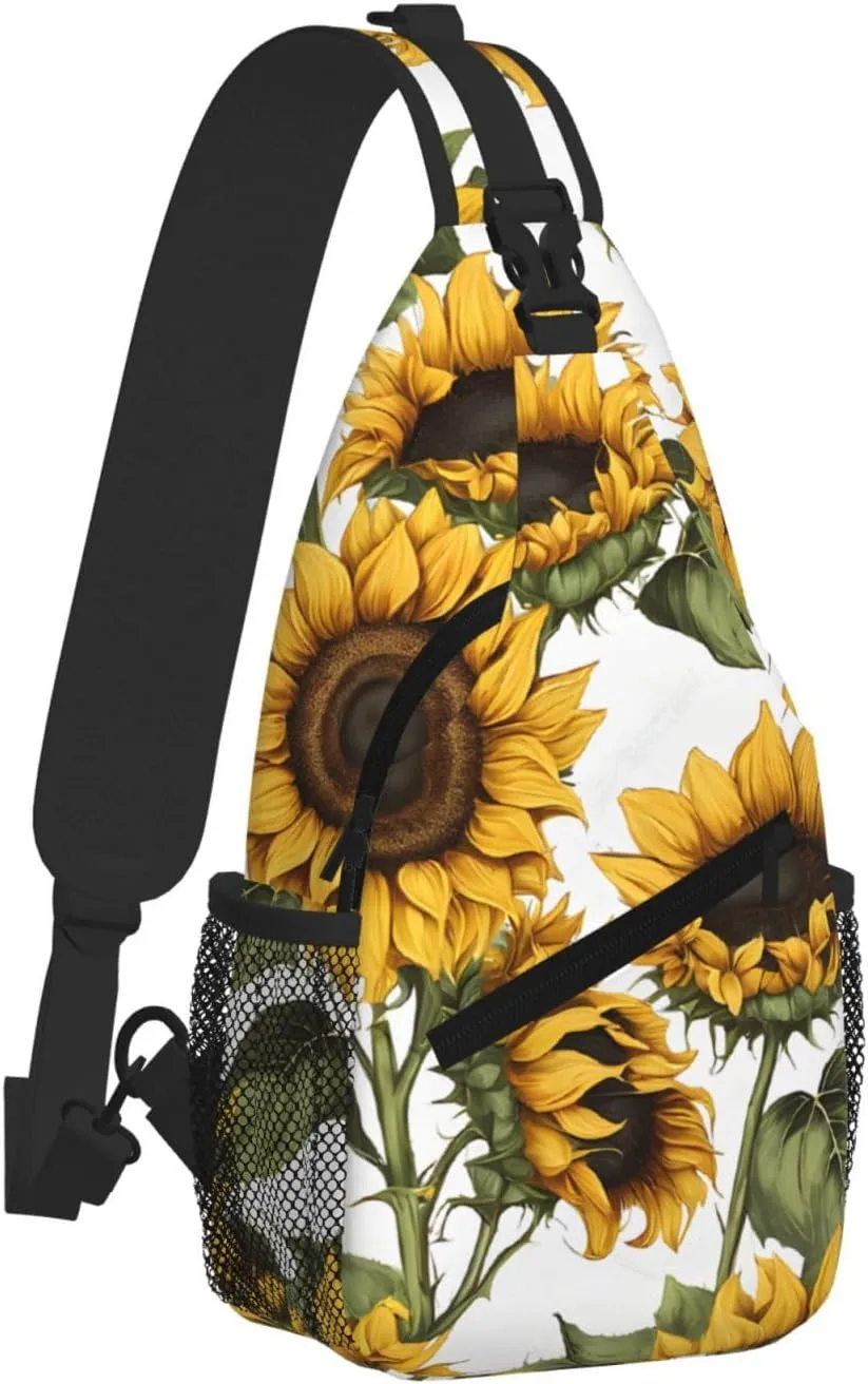 Beautiful Yellow Sunflower Print Cross Chest Bag Diagonally For Short-Distance Travel And Daily Use