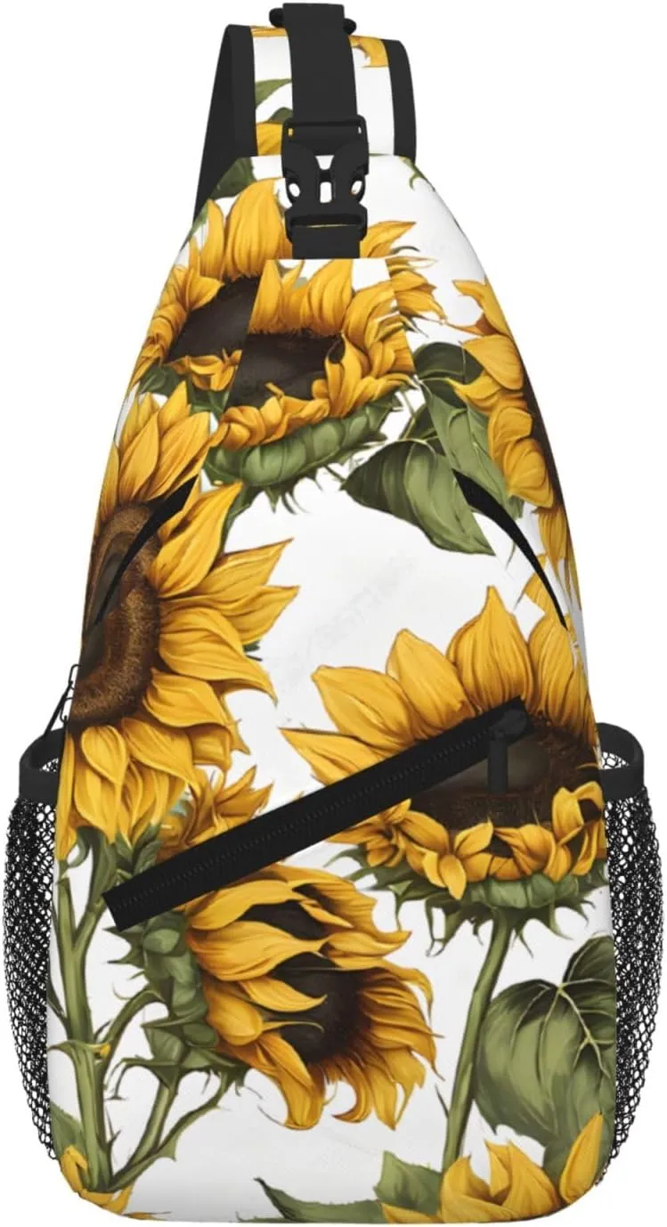 Beautiful Yellow Sunflower Print Cross Chest Bag Diagonally For Short-Distance Travel And Daily Use