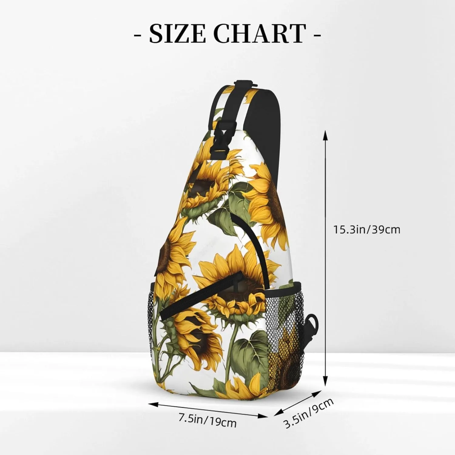 Beautiful Yellow Sunflower Print Cross Chest Bag Diagonally For Short-Distance Travel And Daily Use