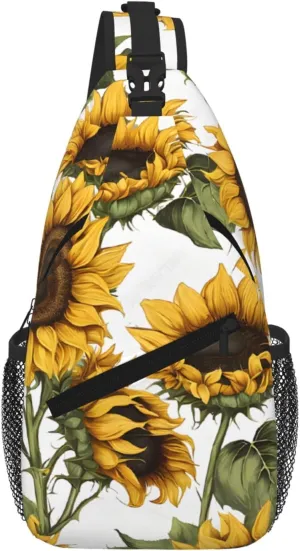 Beautiful Yellow Sunflower Print Cross Chest Bag Diagonally For Short-Distance Travel And Daily Use
