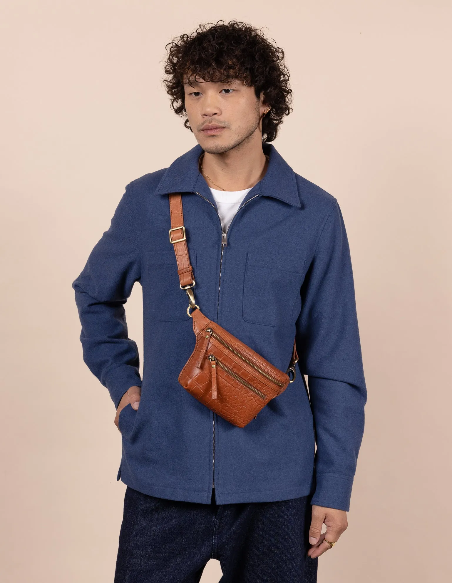 Beck's Bum Bag - Wild Oak Soft Grain Croco