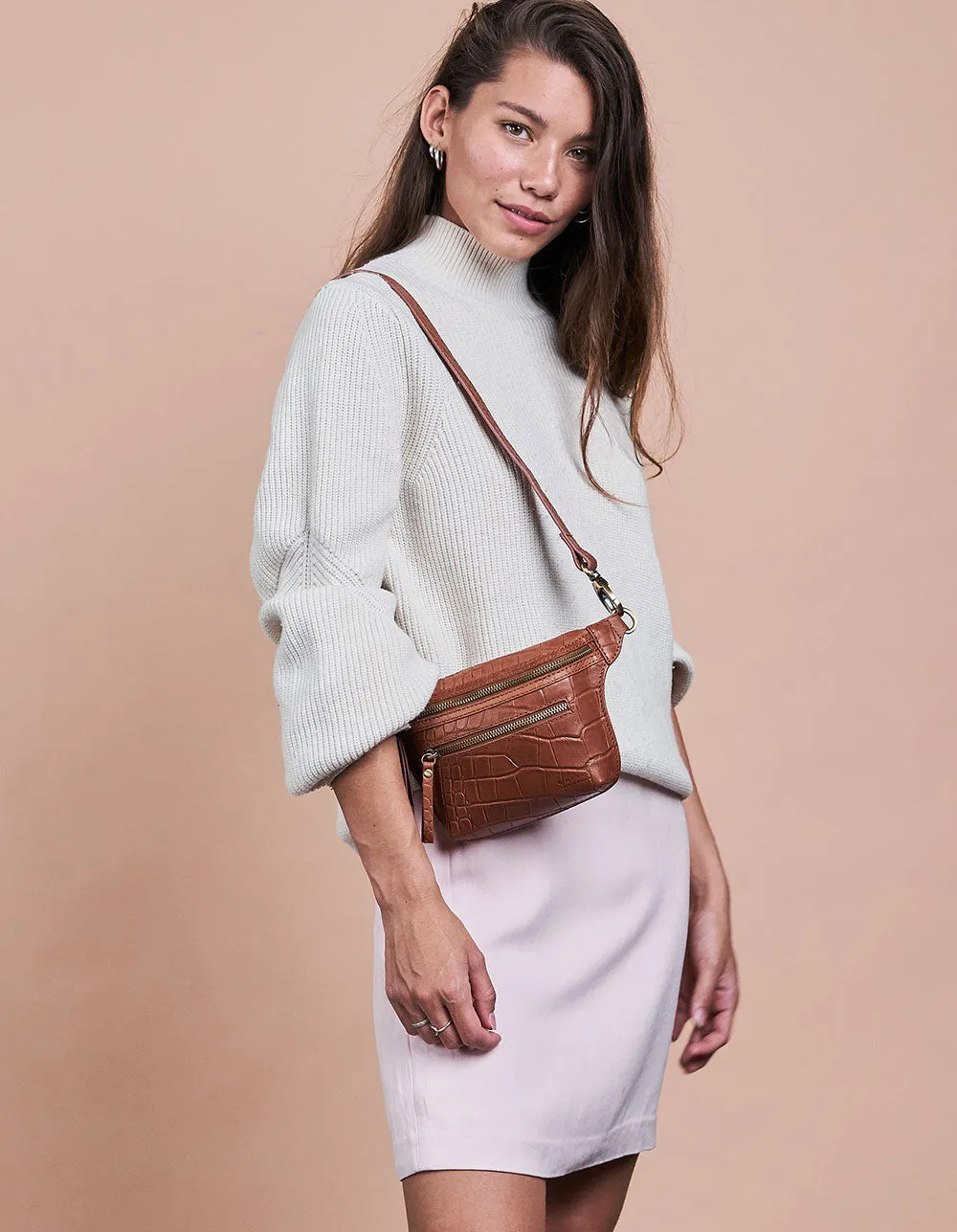 Beck's Bum Bag - Wild Oak Soft Grain Croco