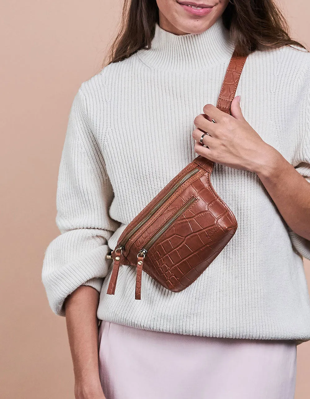 Beck's Bum Bag - Wild Oak Soft Grain Croco