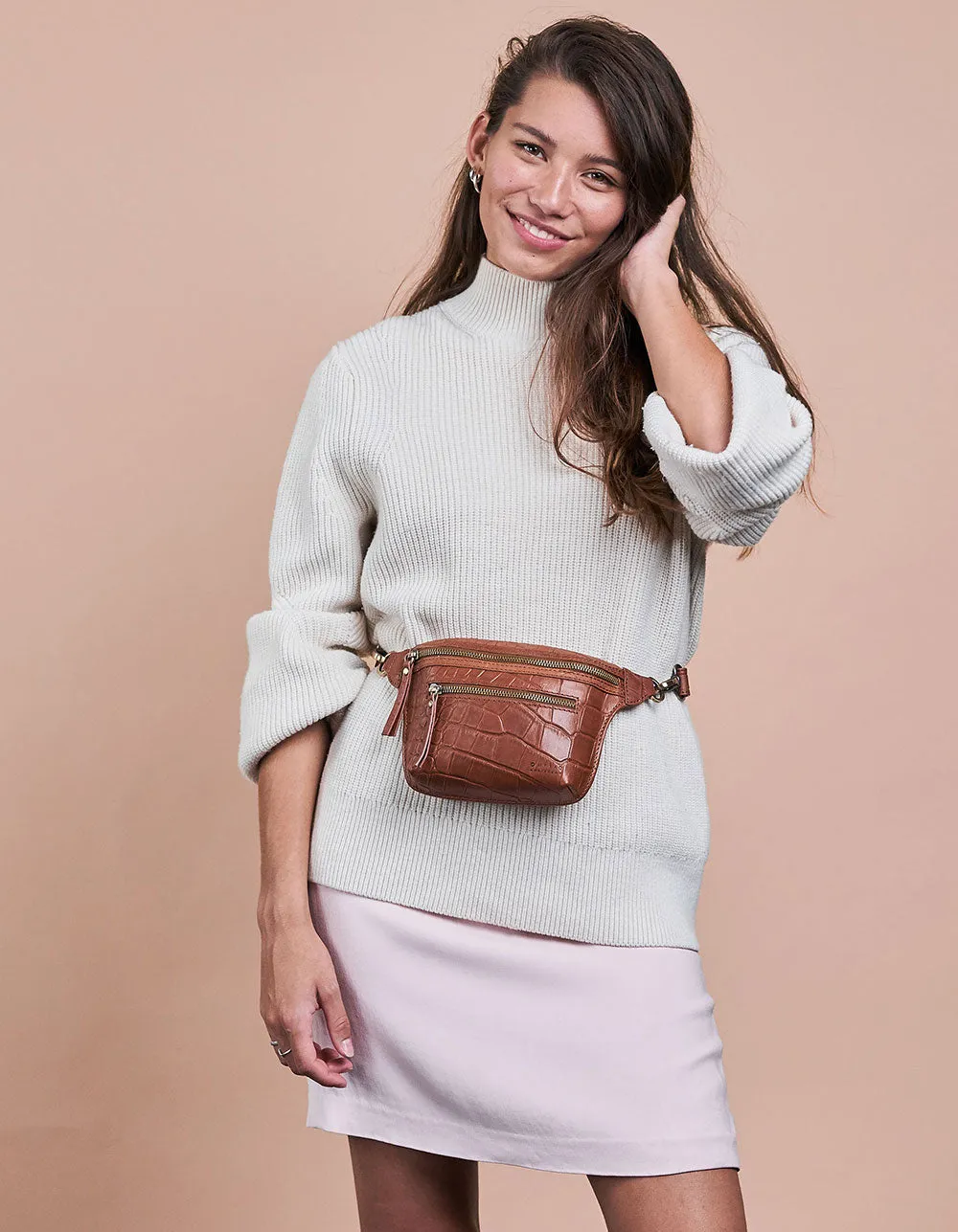 Beck's Bum Bag - Wild Oak Soft Grain Croco