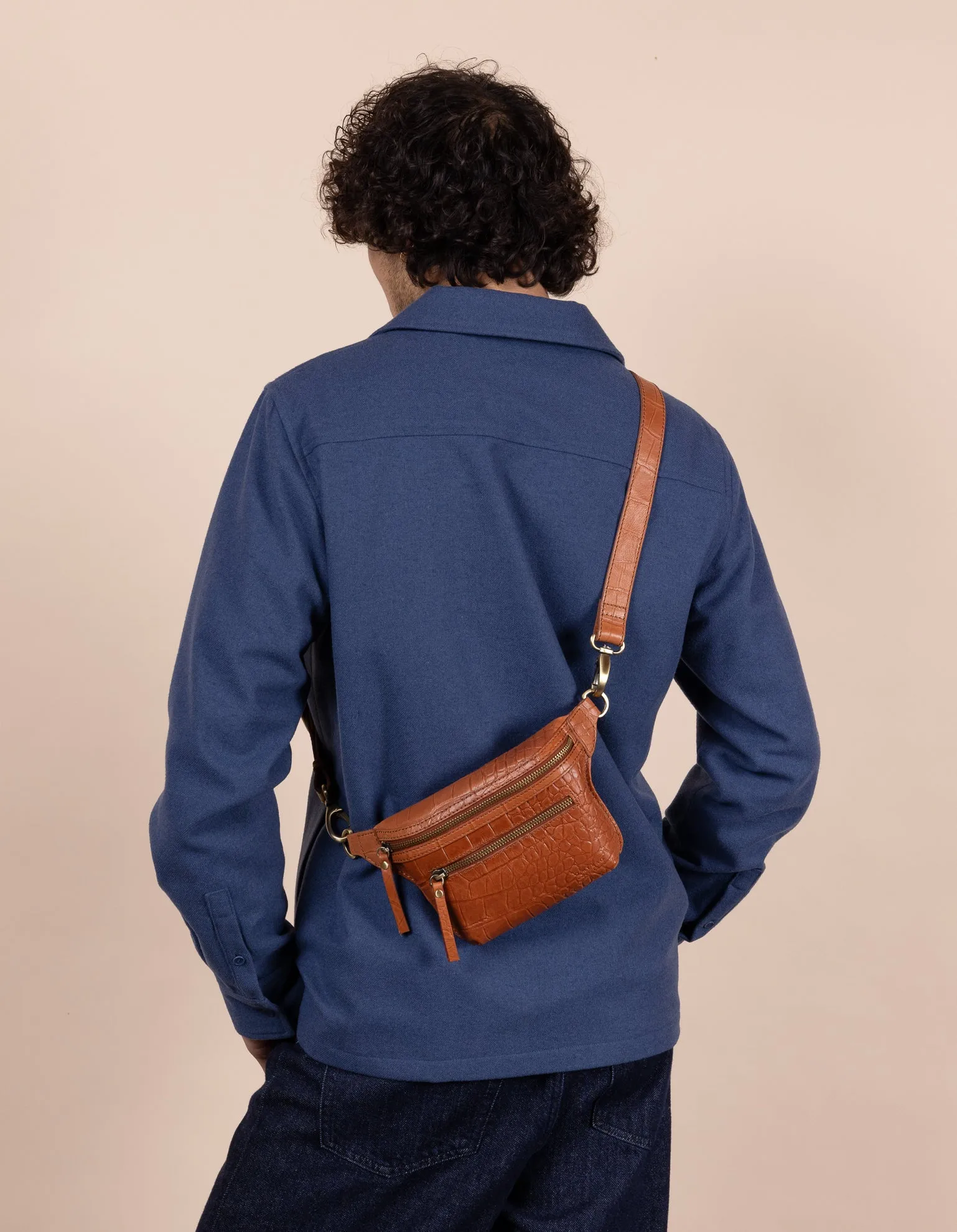 Beck's Bum Bag - Wild Oak Soft Grain Croco