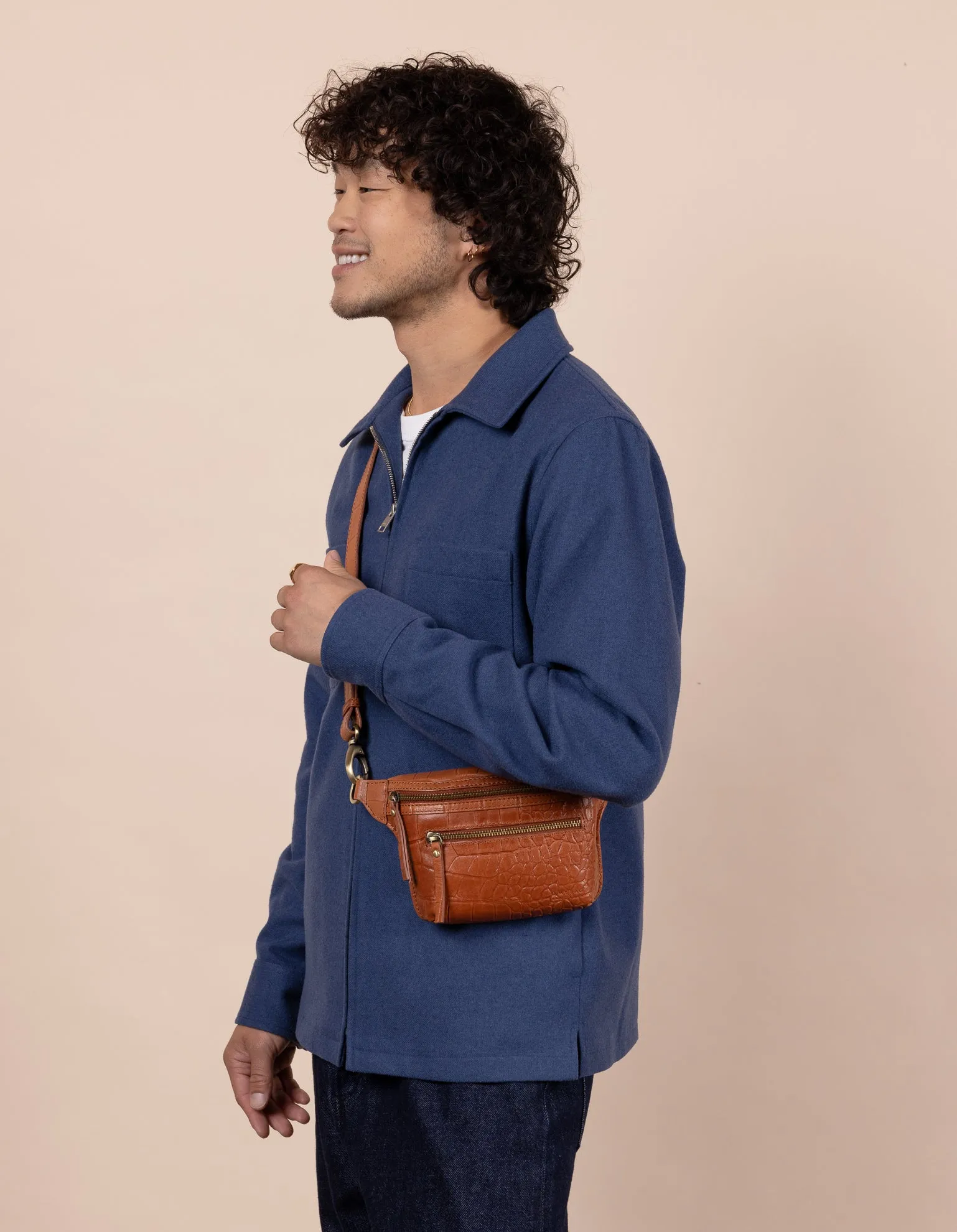 Beck's Bum Bag - Wild Oak Soft Grain Croco