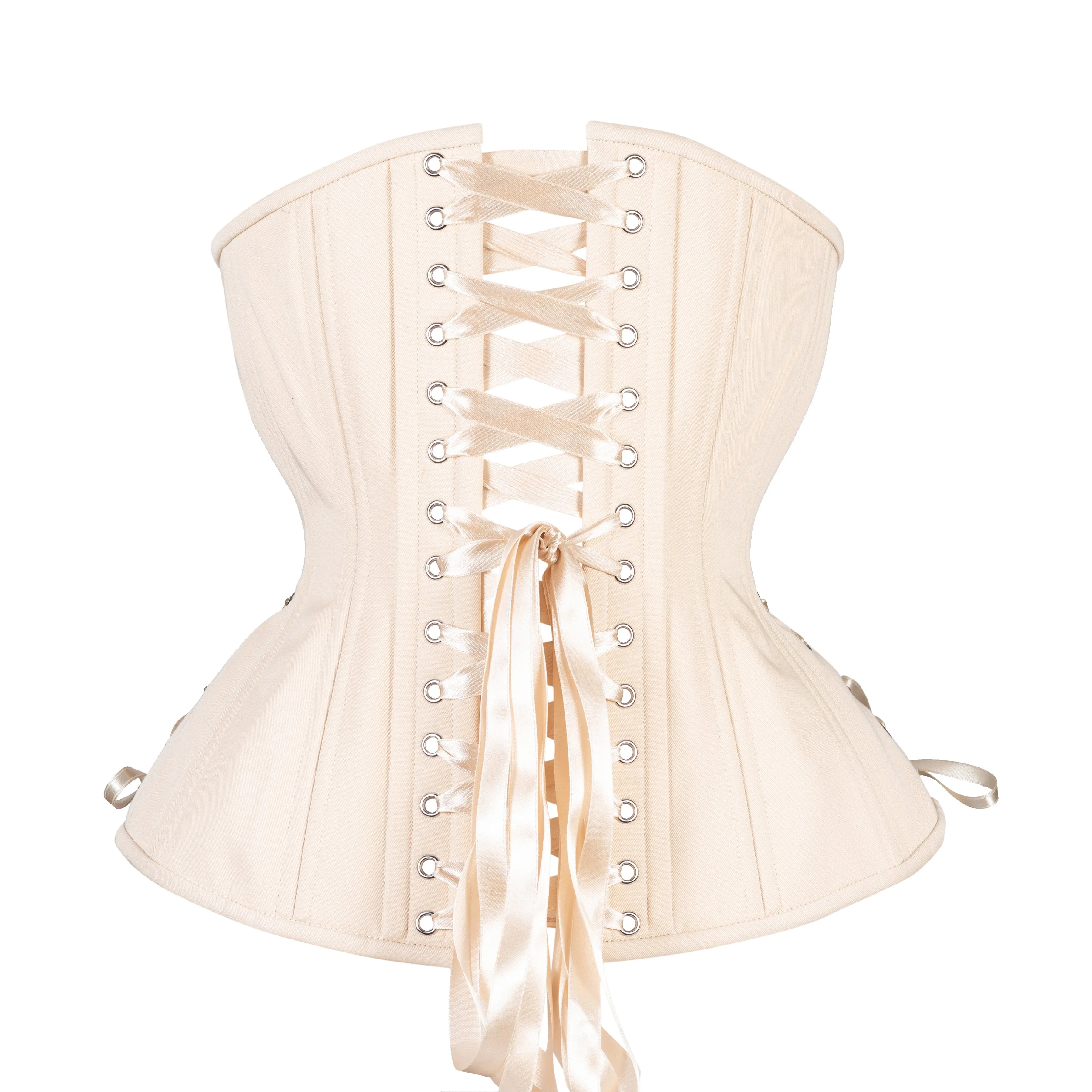 Beige Cotton Corset, Hourglass Silhouette, Long