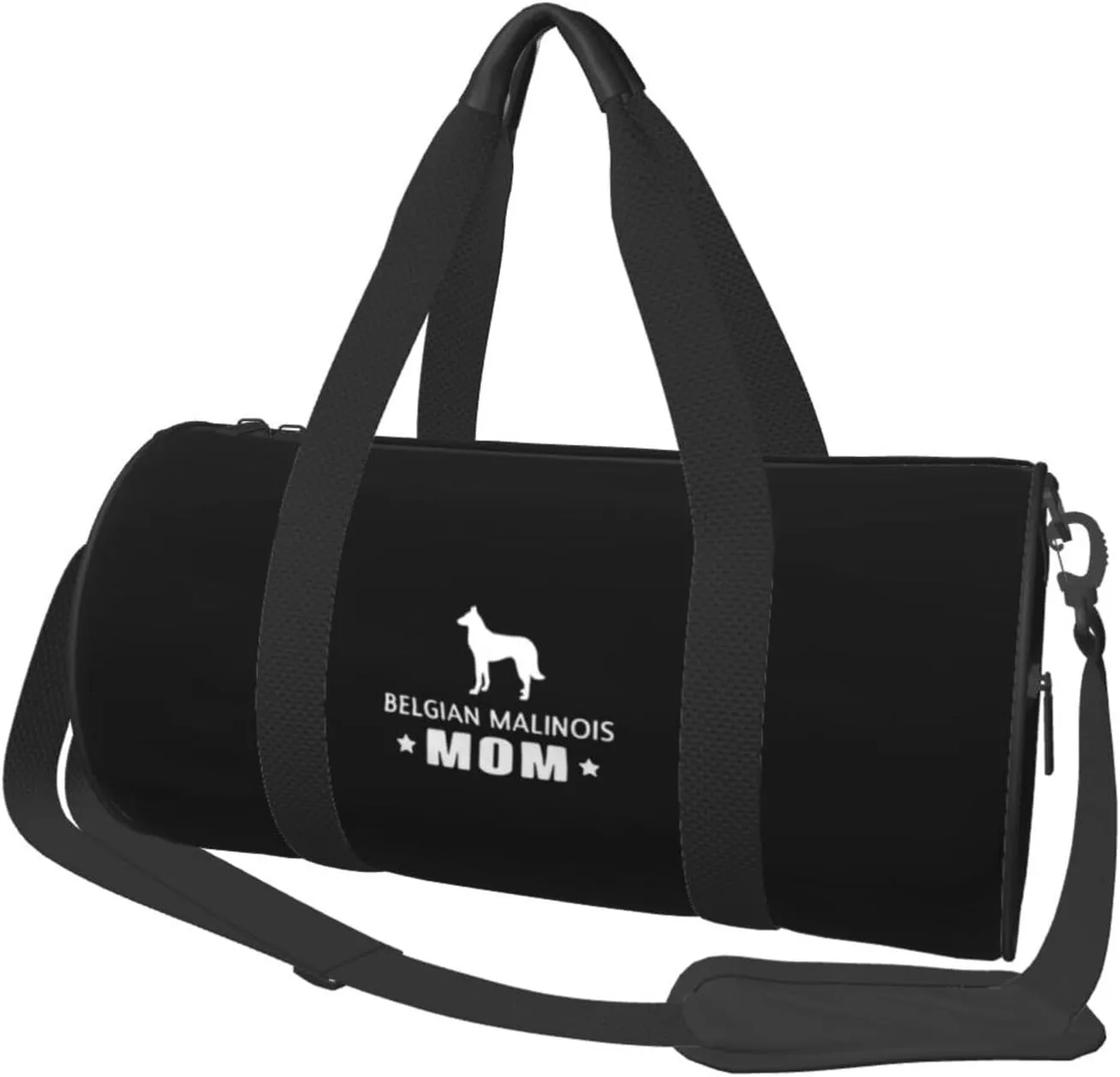 Belgian Malinois Mom Convertible Garment Bag with Shoulder Strap, Carry on Garment Duffel Bag for Men Women - Rolling Foldable for Travel Luggage Bags (Black)