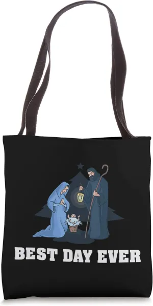 Best Day Ever - Christmas Advent Nativity Scene North Star Tote Bag