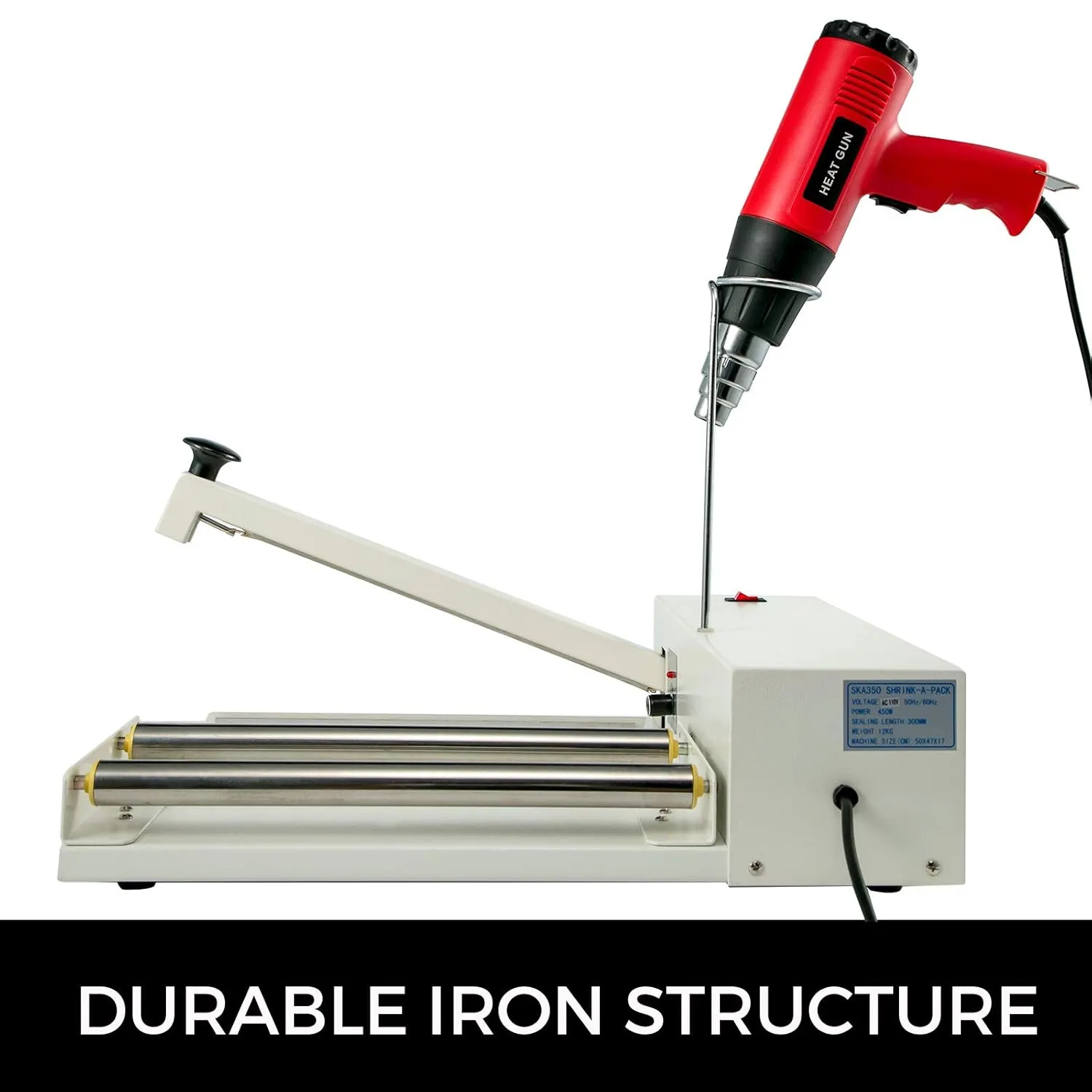 BestEquip 18" Shrink Wrap Sealer, 530W I-Bar Shrink Wrap Machine, Shrink Wrap Sealer with Heat Gun and Shrink Film Suit for PVC POF Film