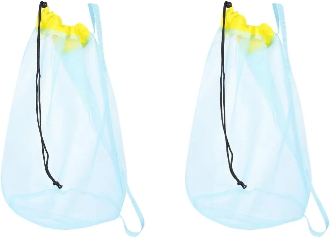 BESTYASH Pcs Drawstring Mesh Bag for Boys and Girls Beach Toys Storage Sand Shovel Rake Beach Necessities Camping Hiking Toy Bag