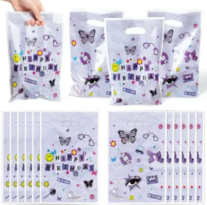 BHronony Pop Music Birthday Bags - 50pcs Popular Music Party Favor Goodie Bag, Musical Lover Themed Happy Birthday Gift Bags for Sing Kids Girls Teens Bday Bachelorette Holiday Decorations Supplies