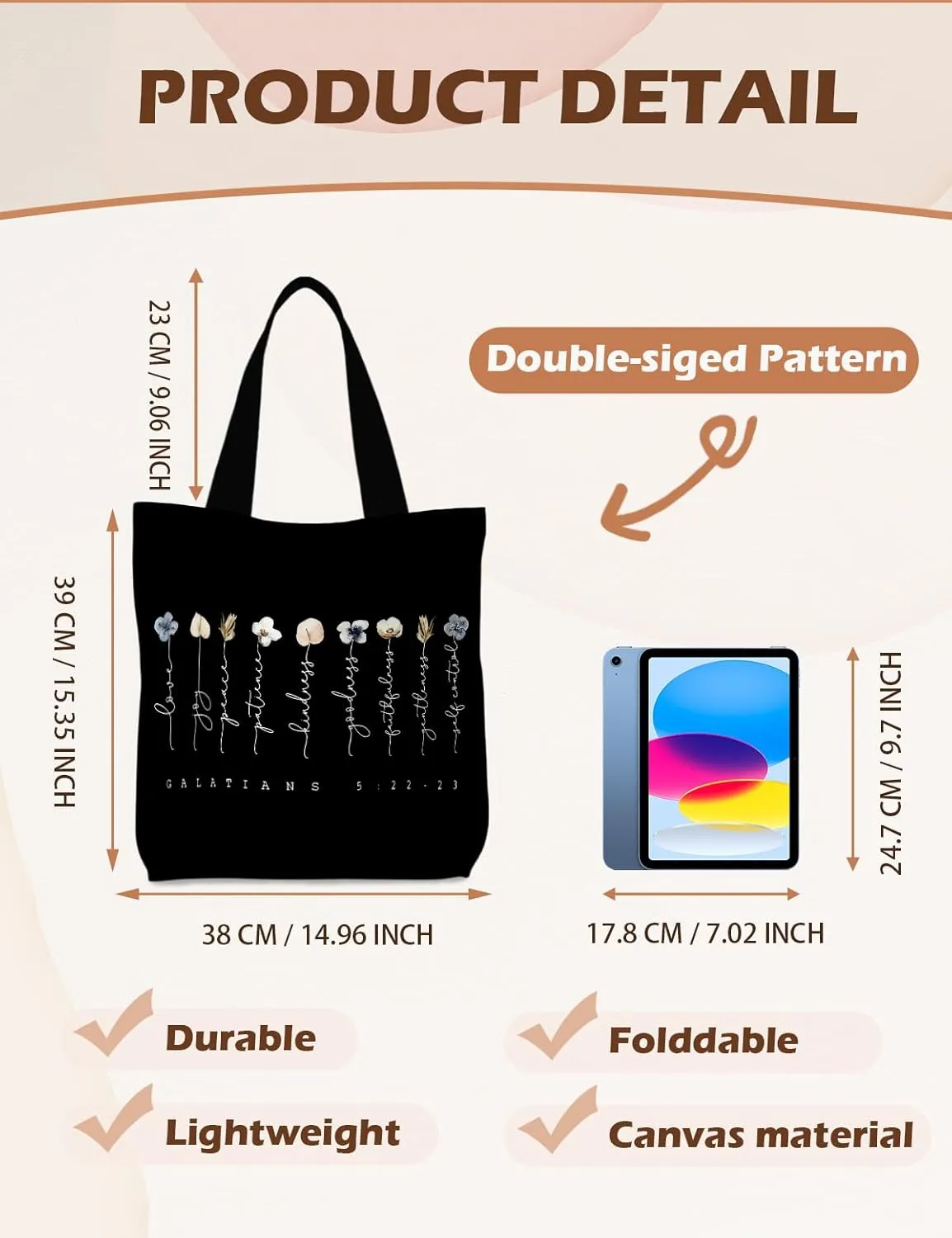 Bible Bags for Women, Christian Tote Bag, Gifts for Christian Women