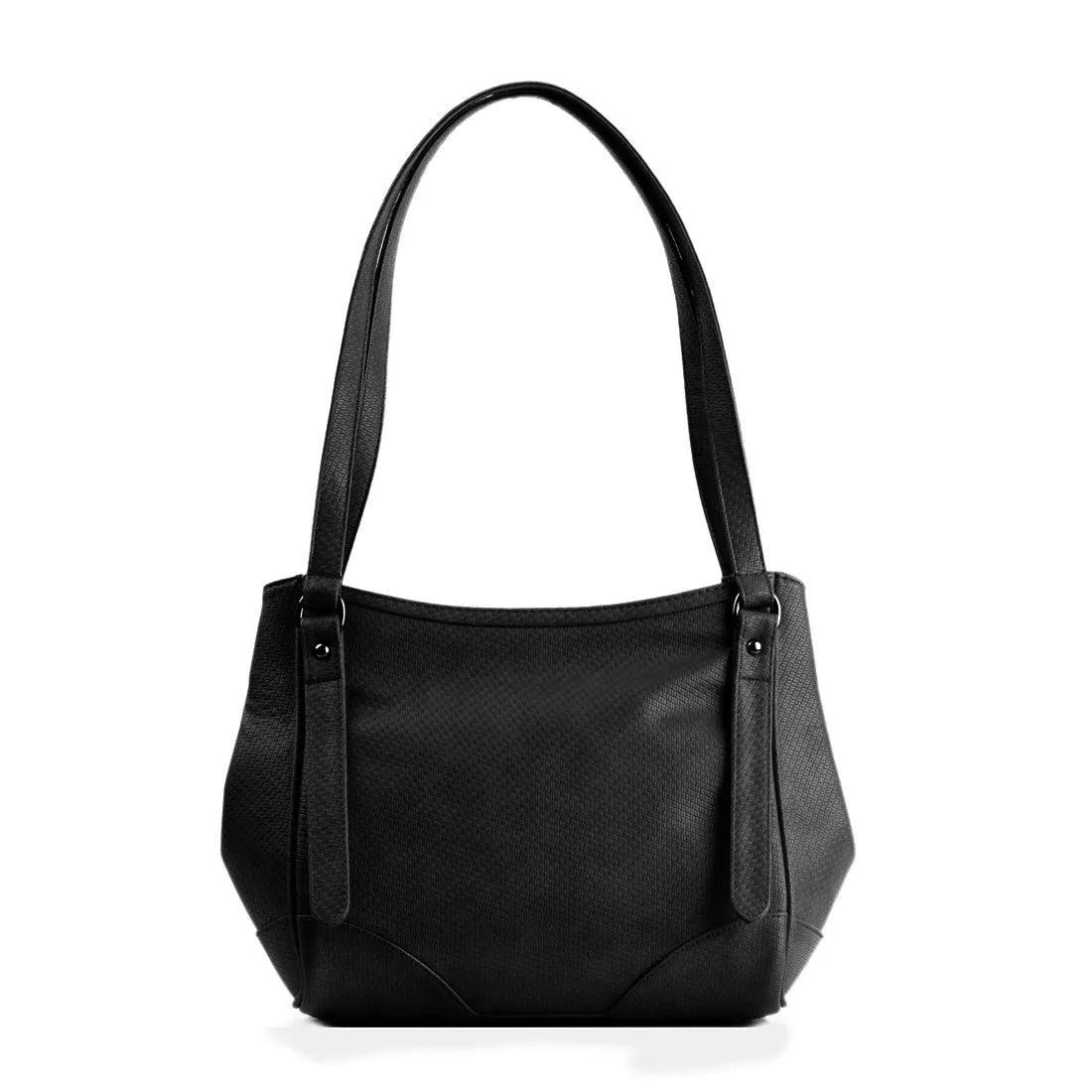 Black Leather Tote Bag palestine flower