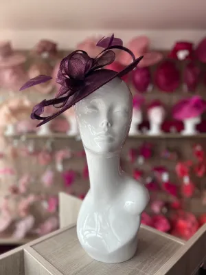 Blackcurrant Teardrop Disc Fascinator
