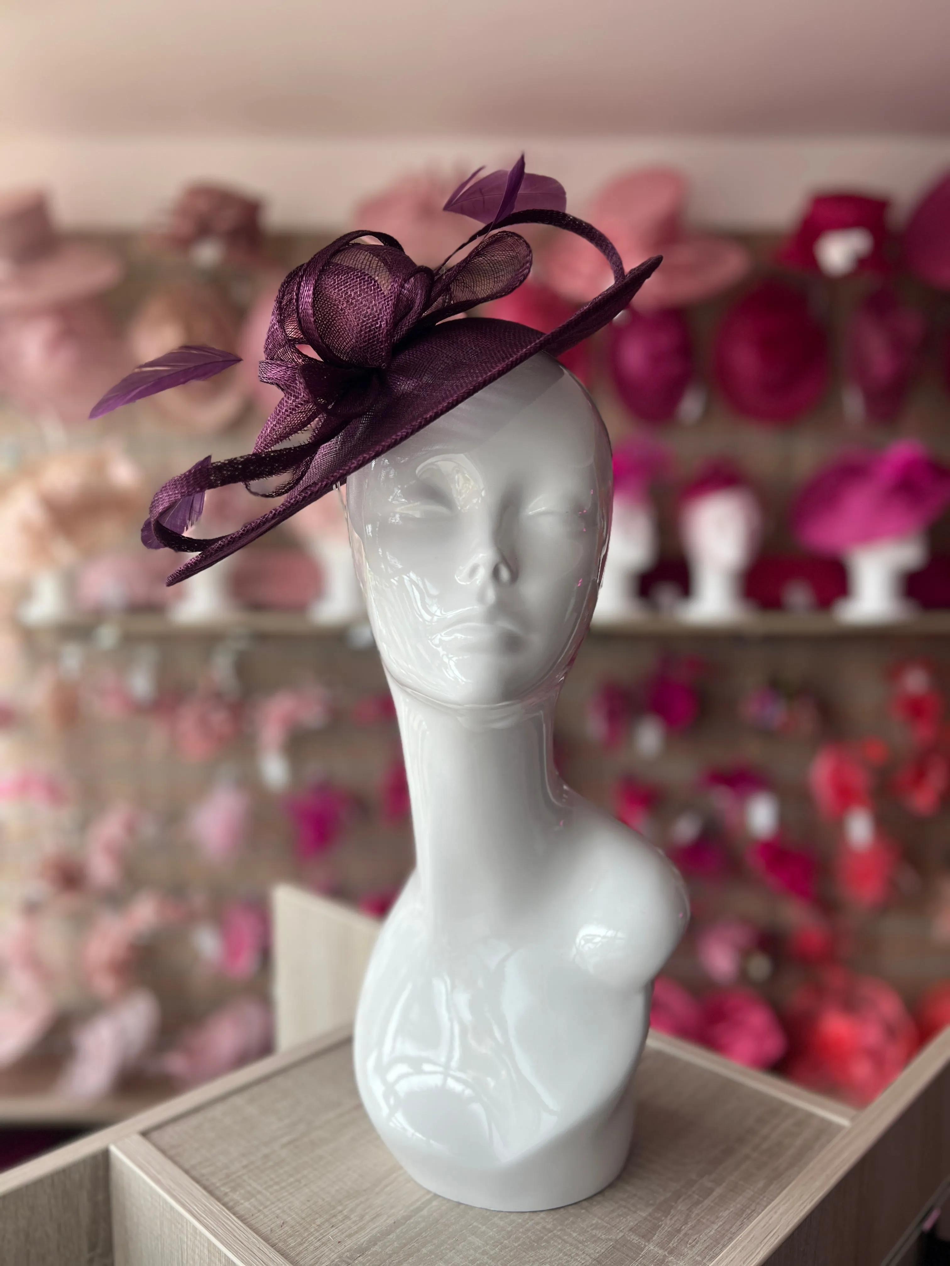 Blackcurrant Teardrop Disc Fascinator