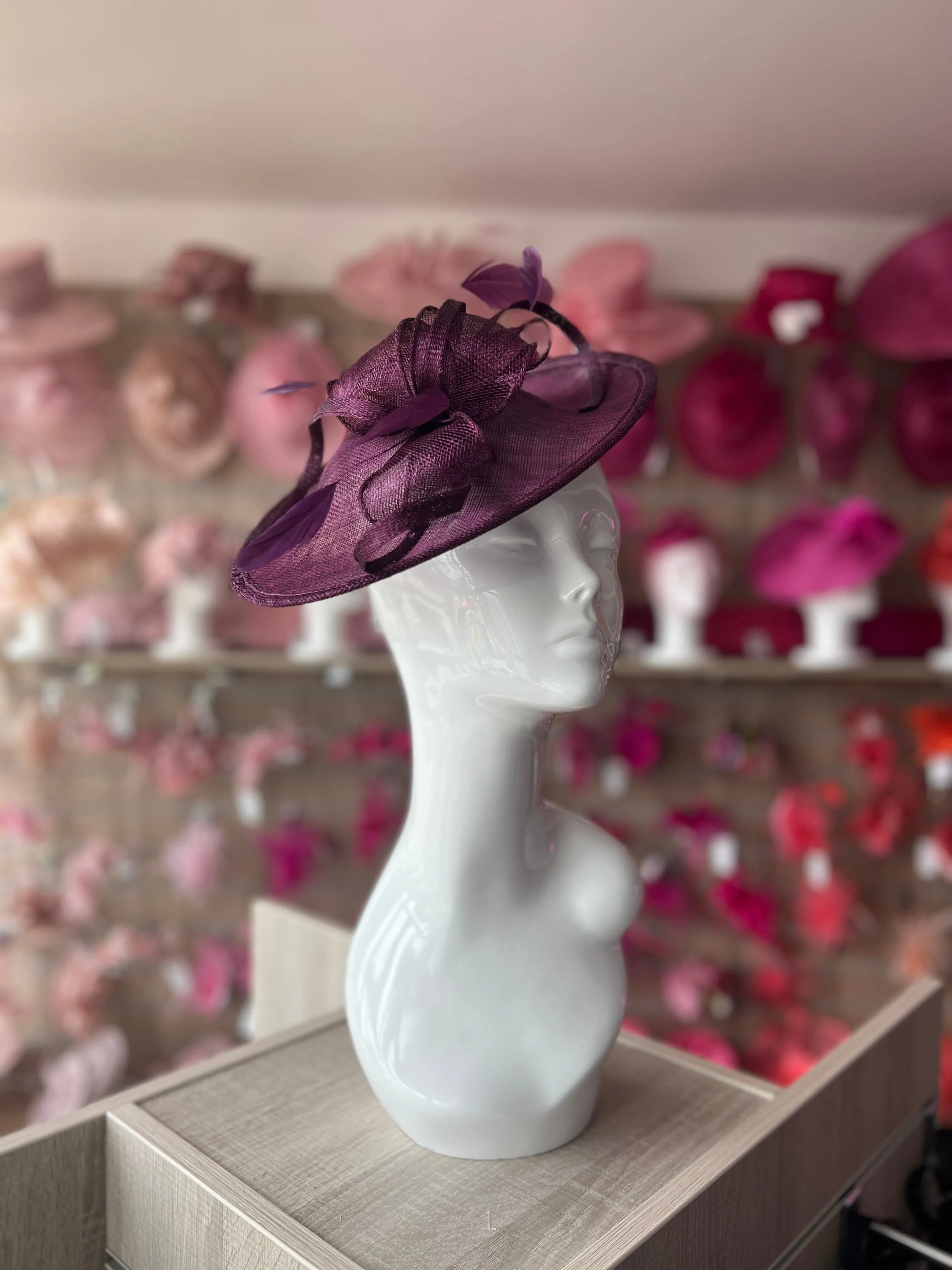 Blackcurrant Teardrop Disc Fascinator