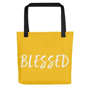 BLESSED BY XCLUSIF POETIX YELLOW & WHITE Tote bag