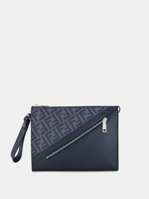 Blue Diagonal Flat Pouch