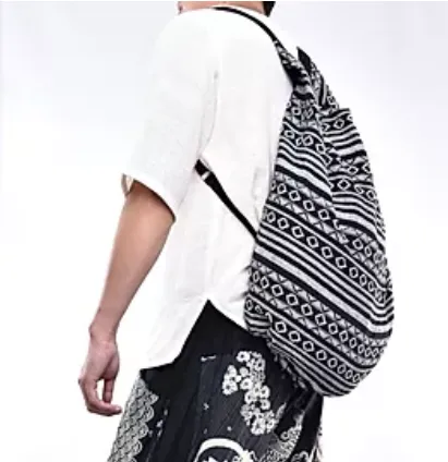 Bohotusk Striped Multi Coloured Cotton Canvas Duffle Bag