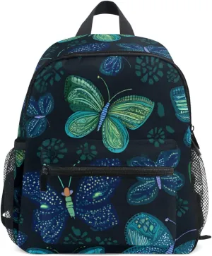 Bolaz Upgraded Backpack for School Teenagers Girls Boys-Enchanted Green Butterfly Pattern,Travel Bag with Chest Buckle and Whistle