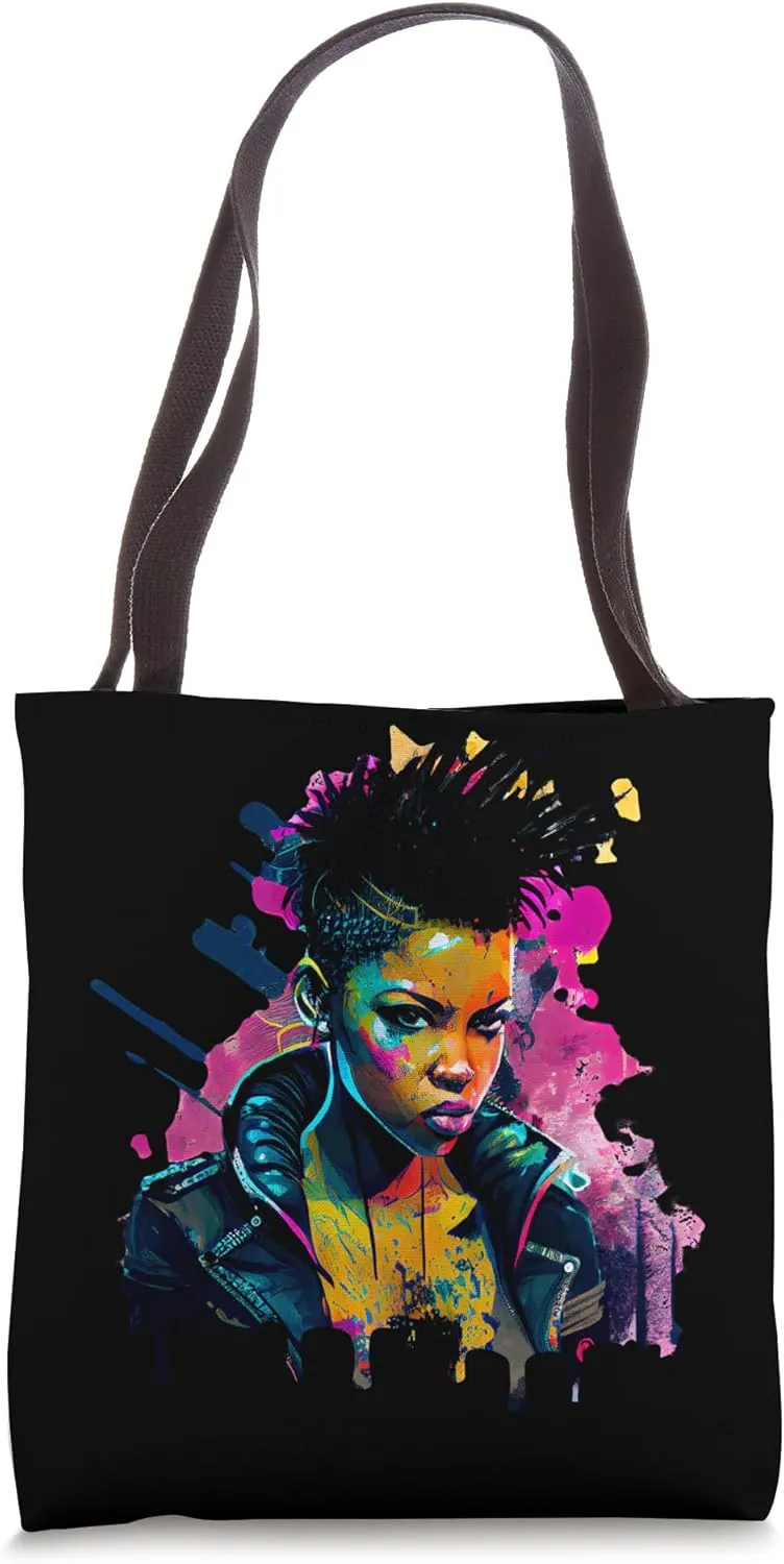 Bold Urban Portrait with Vibrant Colors Tote Bag