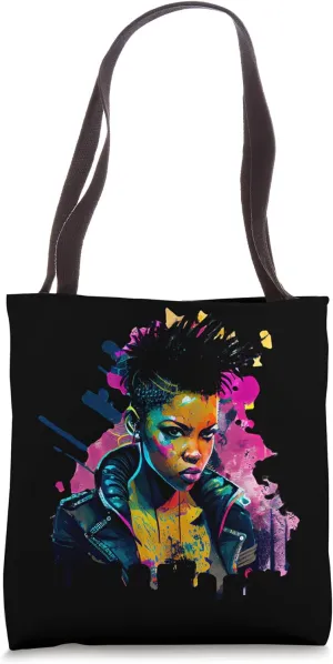 Bold Urban Portrait with Vibrant Colors Tote Bag