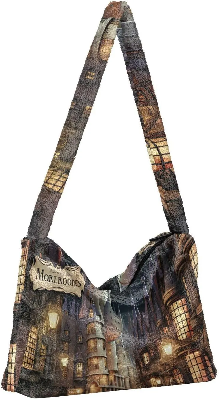 Boo Specter in Black and White Plush Bag, Plush Tote Bag Women, Womens Outdoor Bag