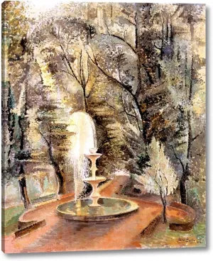 Borghese Gardens No.1, Water Fountain by Alice Bailly - 13" x 16" Gallery Wrap Canvas Art Print - Ready to Hang