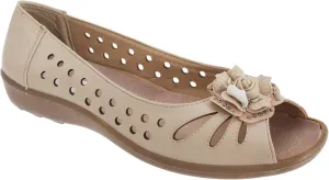 Boulevard Womens/Ladies Punched Open Toe Flower Casual Shoes