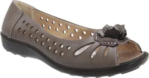 Boulevard Womens/Ladies Punched Open Toe Flower Casual Shoes
