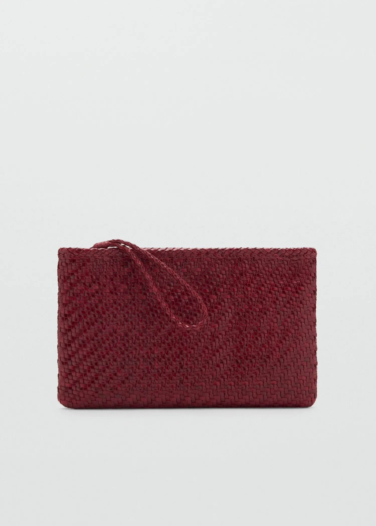 Braided leather clutch