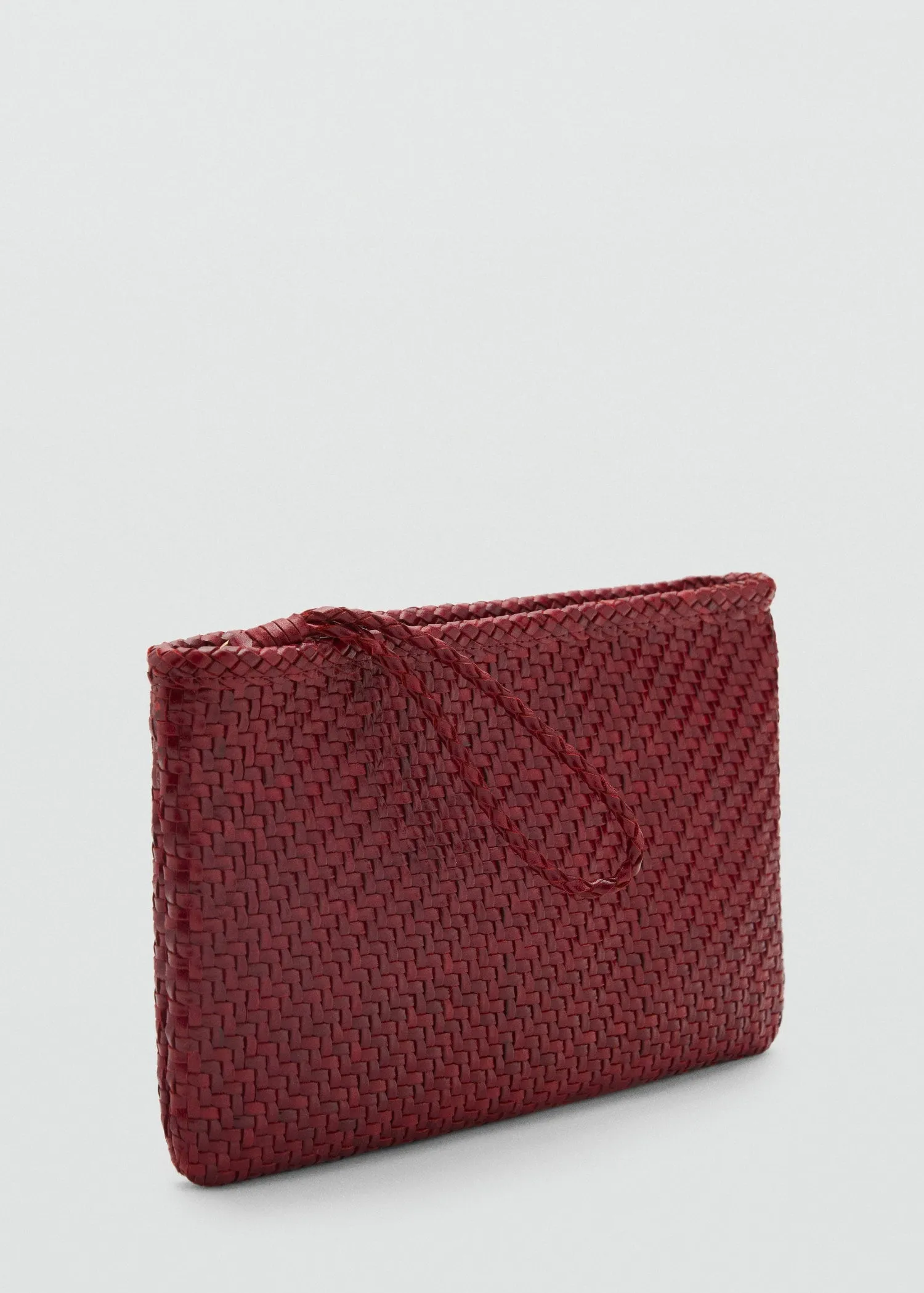 Braided leather clutch