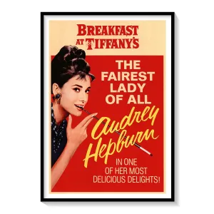 Breakfast at Tiffany Audrey Hepburn Movie Poster Art