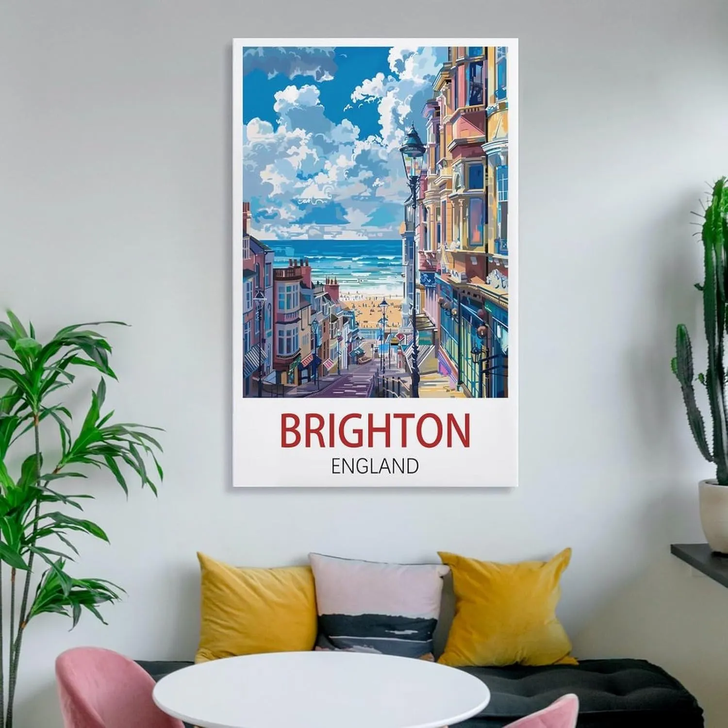 Brighton England Travel Poster Print Canvas Wall Art for Bedroom Living Room HD Print Posters 20x30inch(50x75cm)