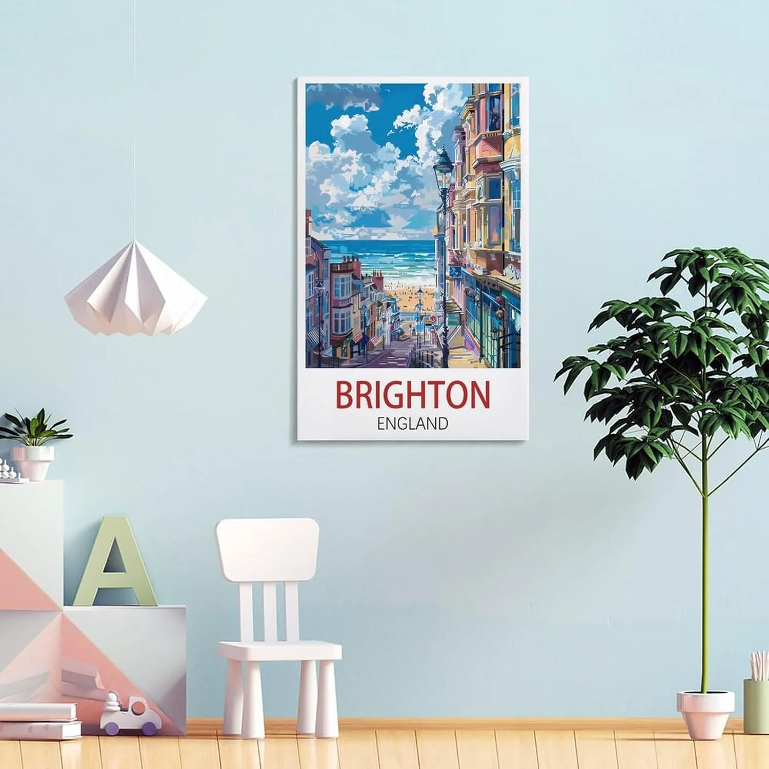 Brighton England Travel Poster Print Canvas Wall Art for Bedroom Living Room HD Print Posters 20x30inch(50x75cm)