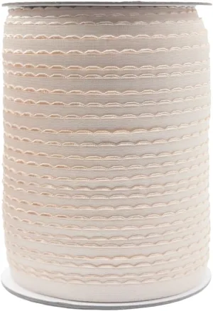 Bristlegrass Picot Plush Bra Strap Elastic Band for Sewing 3/8" 10mm Roll Spool Nylon Spandex Shoulder Tape for Lingerie Underwear Sewing Trim (I-3/8 Inch x 50 Yards,Nude)
